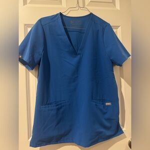 Figs royal Blue V-Neck Scrub Top